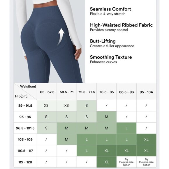 Halara Seamless Flow High Waisted Butt Lifting Leggings Sz Large 7/8 Navy Blue W - Picture 6 of 8